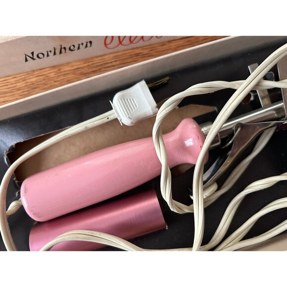 Vintage Northern Electric Pink Hair Curler with 3 Rollers, Box & Instructions - Picture 4 of 7